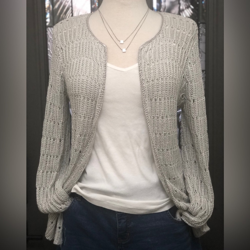 Chico’s Lightweight Open Front Knit Cardigan.